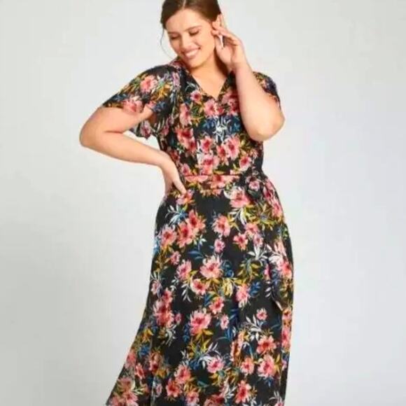 Lane Bryant Dress 18 Plus Size Maxi Party Dress Long Boho Sparkle Dot Flowy - Picture 1 of 17